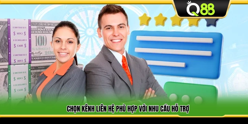 Chọn phương thức liên hệ đúng với nhu cầu giải quyết